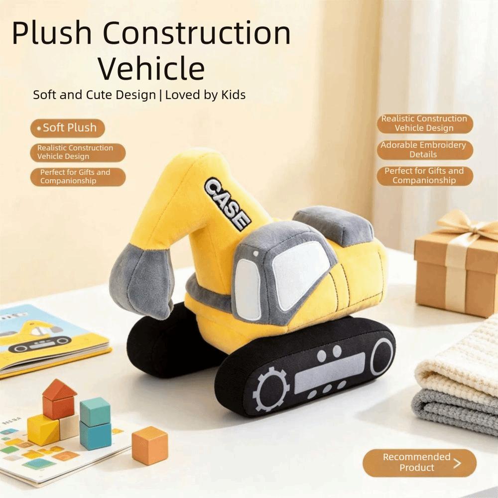 Cushion Excavator Plush Toys Home Decorative Stuffed Excavator Machine Plush Pillow For Boys