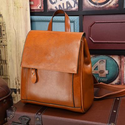 Zaino Retro in Pelle di Grande Capacità da Donna Borsa da Donna Zaino alla Moda Europeo e Americano