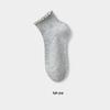 10A Antibacterial & Deodorant Women's Summer Thin Cotton Socks with Lace Ruffle - Solid Color, Breathable, Short Length