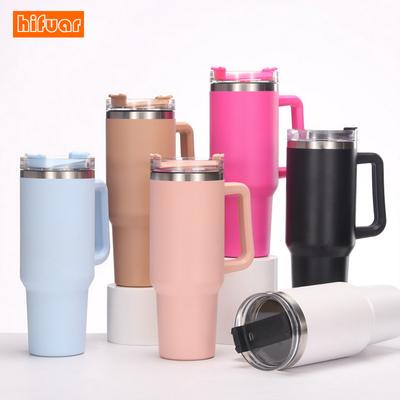 1200ml Coffee Termos Cupacuum Flasks Portable Water Bottle 40oz Mug With Handle Insulated Cafe Tumbler Straw Stainless Steel