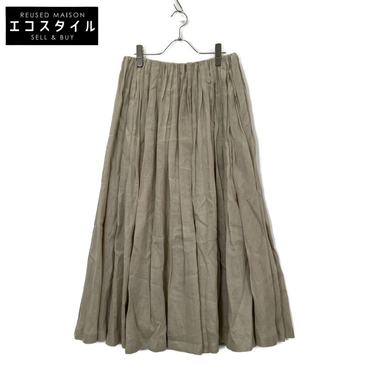 

ebure Beige linen flared skirt skirt 38 beigeUsed