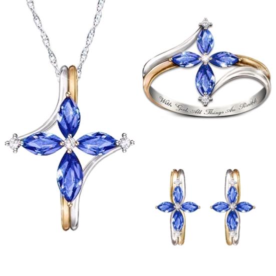 

Ожерелье-кольцо, серьги с инкрустацией стразами огранки «маркиза» двойного цвета, свадебные украшения