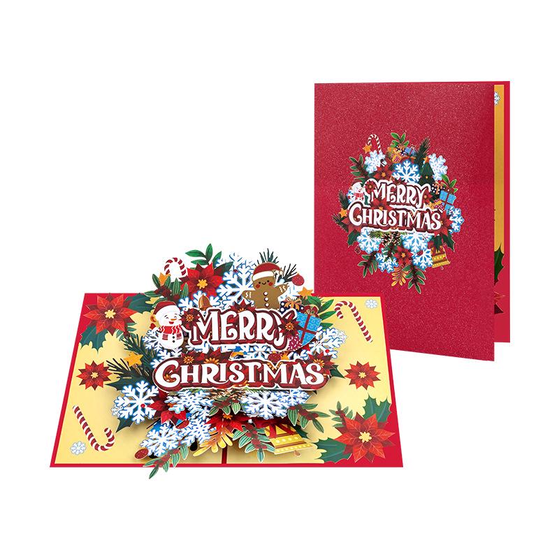 2025 3D Pop-up Christmas Snowflake Greeting Card: Handmade Festive Blessing Gift