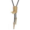 Cowboy Bolo Necktie with Relief Boots Pendant Tuxedo Shirt Bolo Tie for Male
