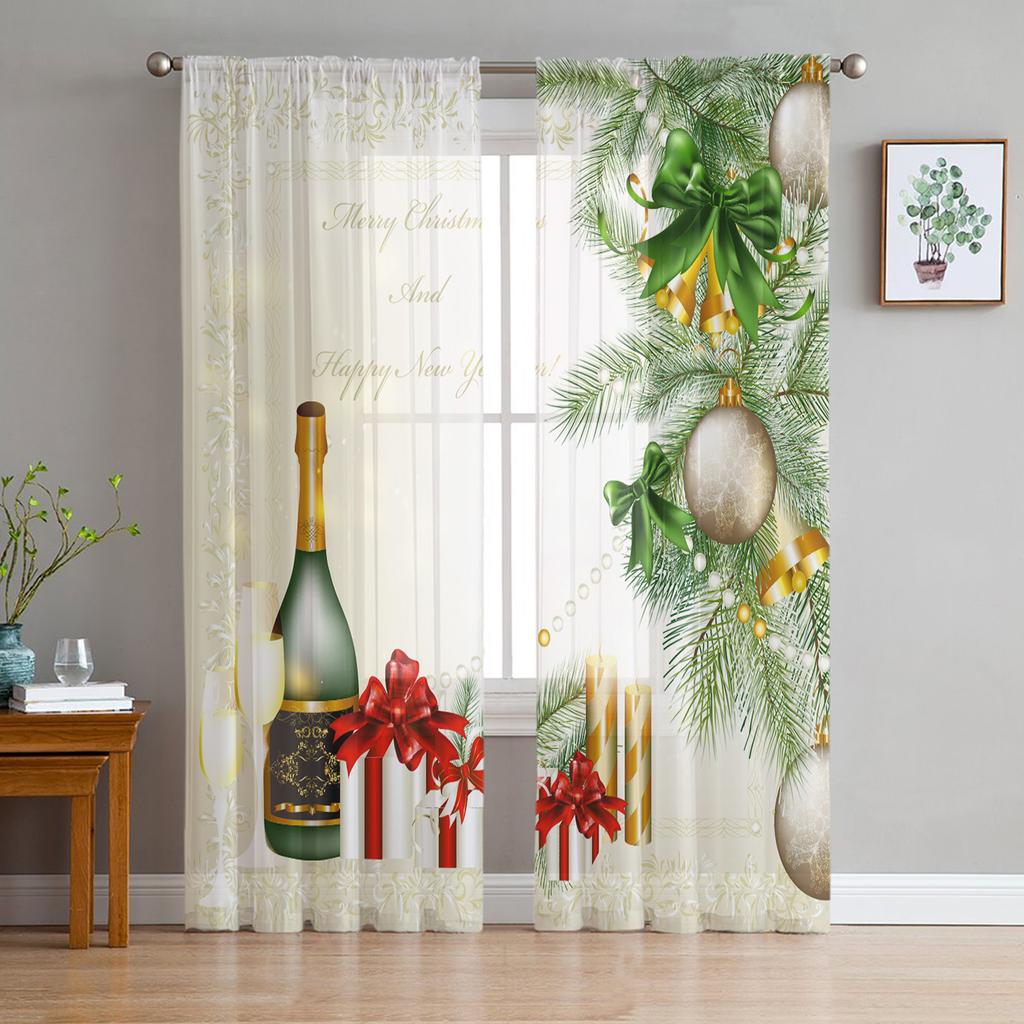 Wine Glass Wine Fruit Grapes Curtain For Living Room Transparent Tulle Curtains Window Sheer For The Bedroom Accessories Decor