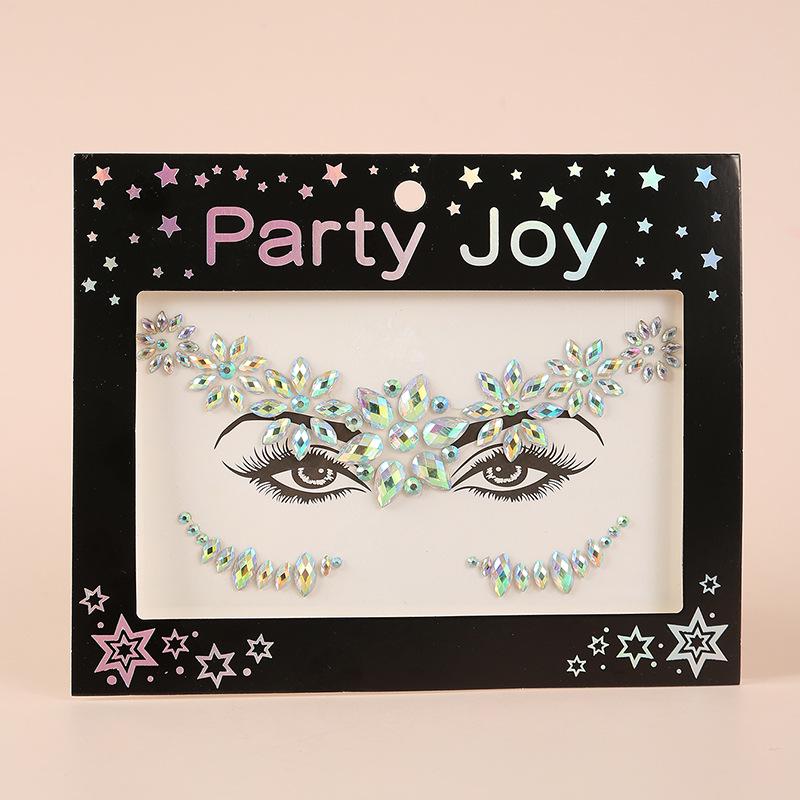 Pegatinas de Pedrería PARTYJOY: Gemas para Maquillaje de Rostro y Ojos para Festivales de Música