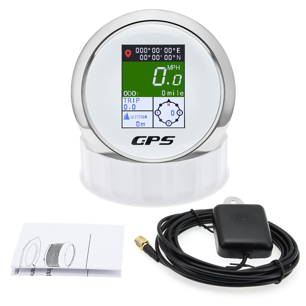 HD 52MM/85MM Waterproof TFT Screen Digital GPS Speedometer With Antenna MPH Knot Km/h For Car Boat Marine