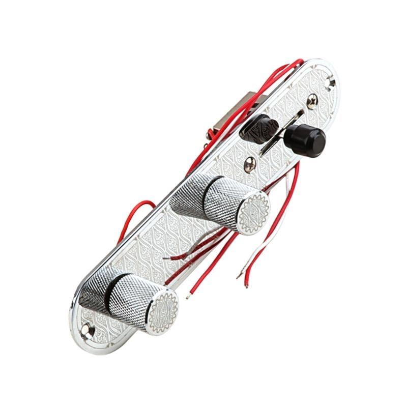 3 Way Wired Loaded Control Plate with Switch Knob for Electric Guitar Playing