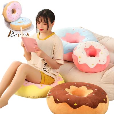 42cm Simulation Cartoon Fried Doughnut Plush Throw Pillow Cute Soft Stuffed Food Sweet Doll Toys Birthday Gifts Decor