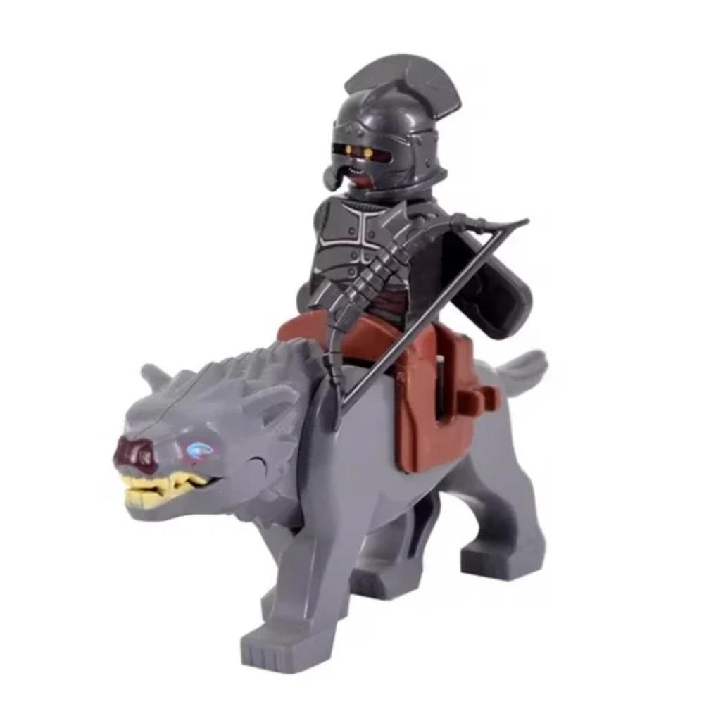 Orta Çağ Şövalye Figürü Yapı Taşları Roma Rohan Tapınağı Asker Piyade Komutanı Binit Savaş Atı Kurt Ork Çocuk Oyuncak Hediye S009