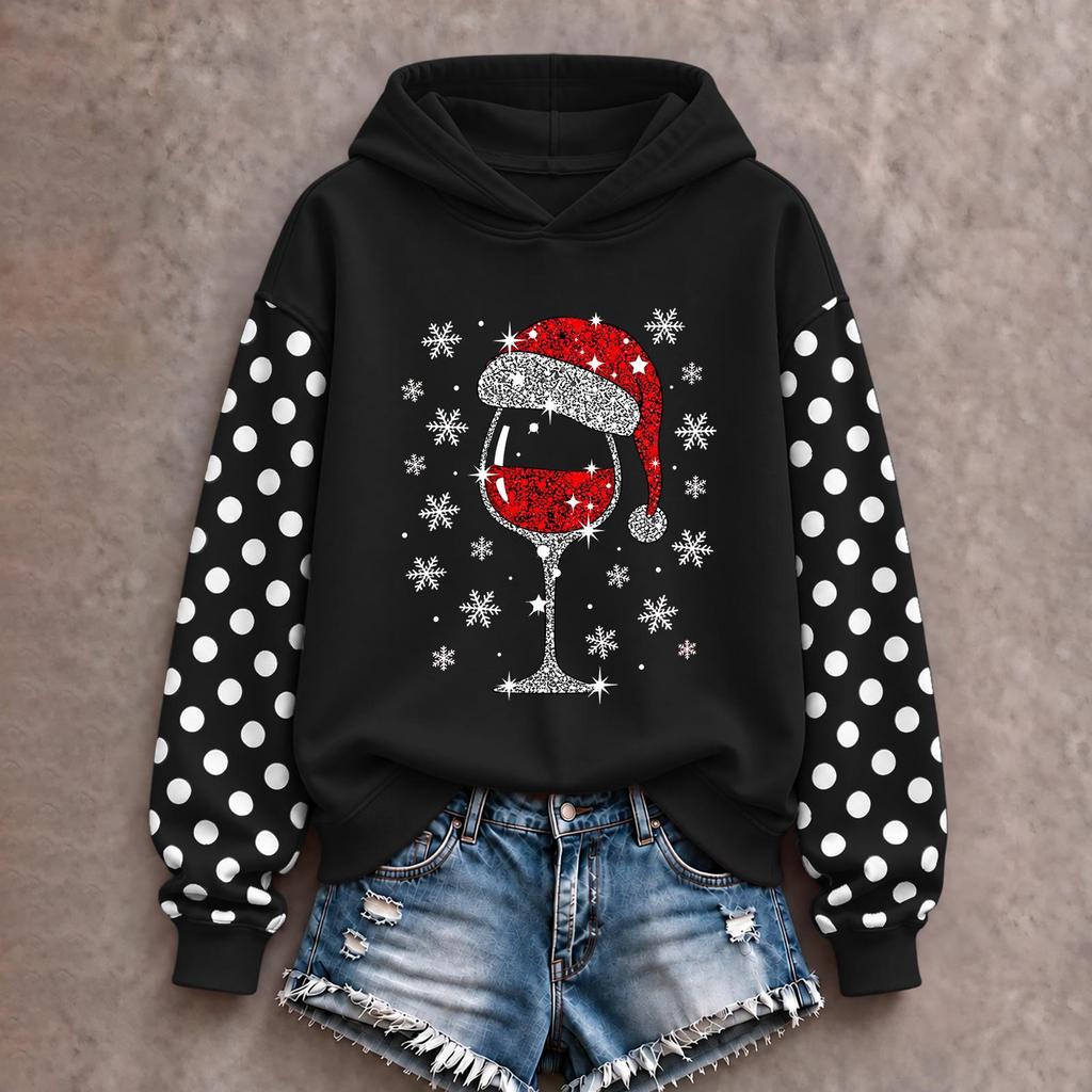 Women's Christmas Print Long Sleeve Top, Casual Comfortable Winter Shirt for Everyday Wear
