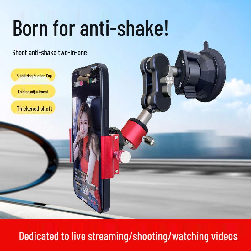 Anti-Shake Suction Cup Phone Holder for Car and Sports Live Streaming
