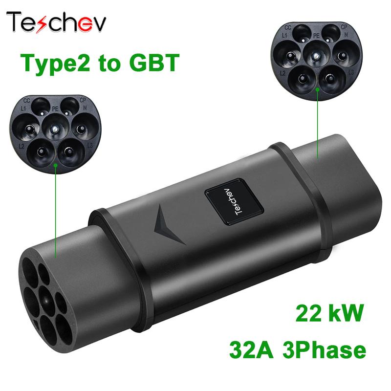 Type 1 to Type 2 Adapter Electric Vehicle Charger Type 2 to Type 1 AC Adaptor GB/T EVSE Charging Convertor For Electric Cars