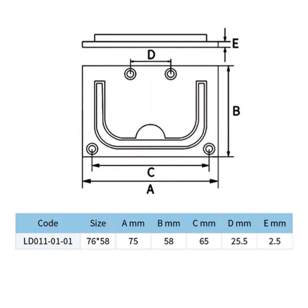 316 Stainless Steel Handle Boat Pull Square Deck Hatches Handle  for Boat Marine Locker
