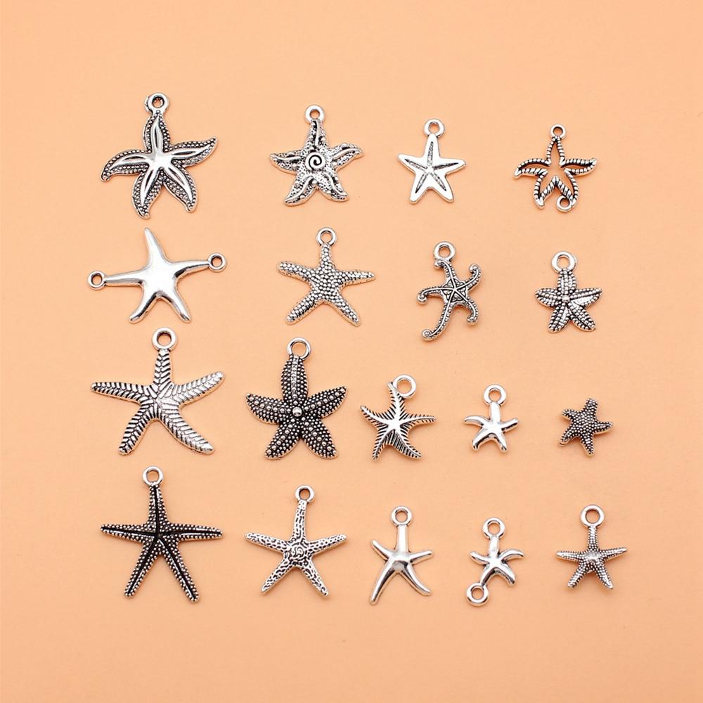Charms Jewelry Making Supplies Starfish Cell Phone Pendant Vintage 18pcs/set