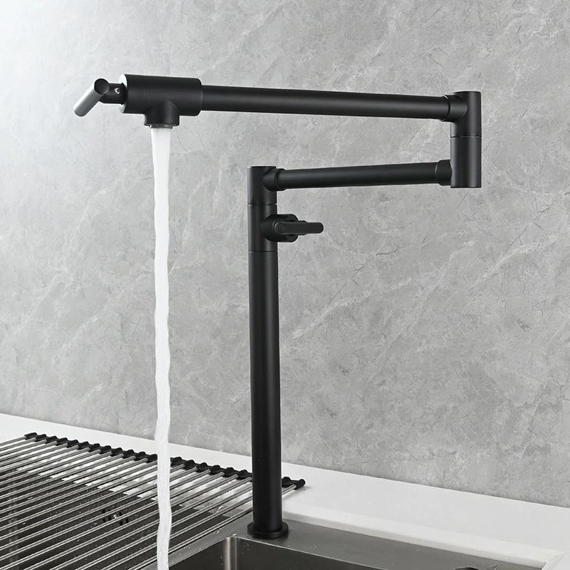 Nickle Brush Kitchen Filter Pot Faucet Sink Tap Single Lever Single Cold Water Faucet Lead Free Brass Tap Foldable Out Door Tap