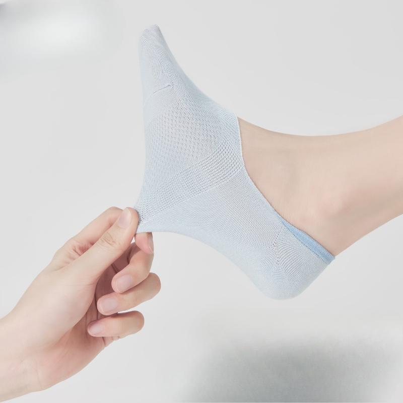 Invisible Socks, Anti-slip and Non-dropping, Thin Women's Shallow Socks, Mesh Breathable and Odor-resistant Short Socks, Cotton Socks