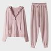 Women's Spring/Fall 2023 Zipper Hoodie & Leggings Set - Casual, Lightweight Two-Piece Suit