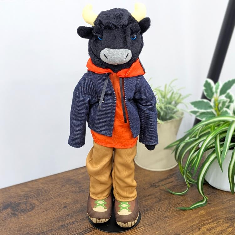 

Naito Design Institute ZAP ANIMALS Plush Small 46368 Toy, Bison,