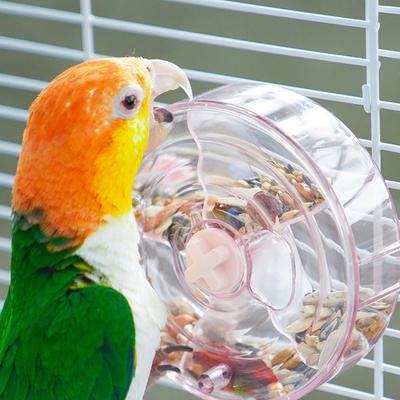 Bird Creative Foraging System Wheel Seed Food Ball Rotate Training Toy for Small and Medium Parrots Parakeet Cockatiel Conure