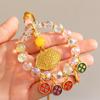 Gold Foil Car Mirror Dangle Pendant Five Paths Wealth Goddess Lucky Lock Mobile Phone Chain Beads Hangings Decor Colorful Abacus