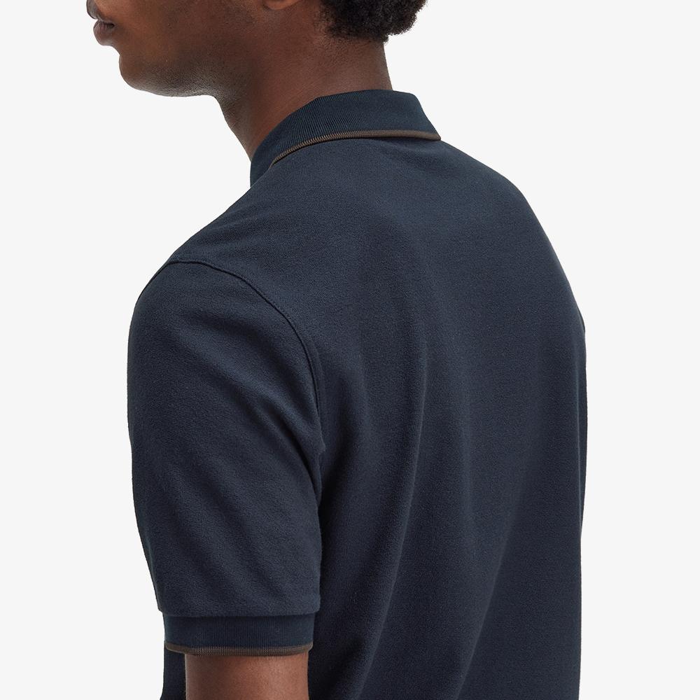 Fred Perry [Sharp] Crepe Pique Zip-Neck Polo Shirt (608) Afpm2437729-608