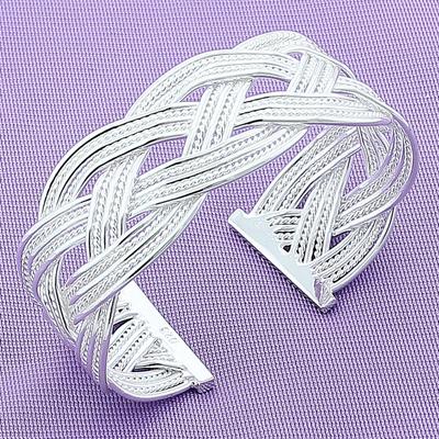 Bracelet plaqué argent Bracelet en argent S925 Bracelet de mariage Bracelet tressé Bracelet Bracelet mode forme géométrique