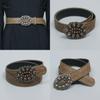 Petal Retro Style Leather Waist Belt Alloy Buckle Streetwear Decoration Look