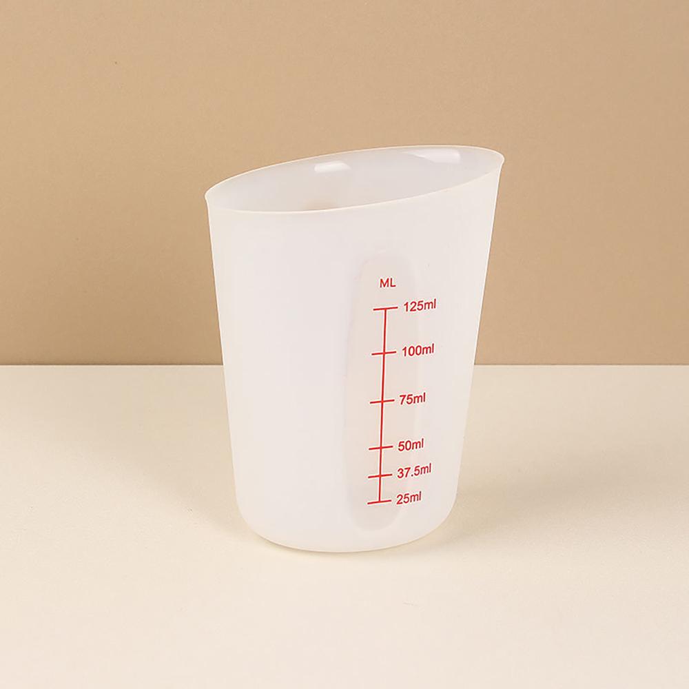1PC Silicone Measuring Cup with Scale Transparent Measuring Cup Heat Resistant Soft Measuring Cup Baking Tool