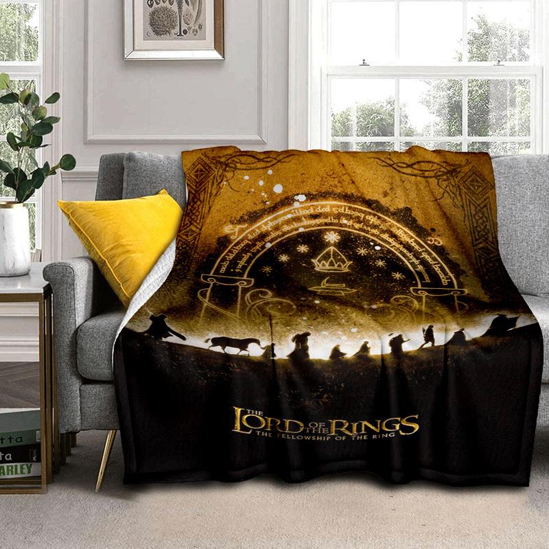 1pc The Fellowship of the Ring Cartoon Blanket,Portable Throw for Travel & Camping, All Season Cozy Blanket,Ideal Gift