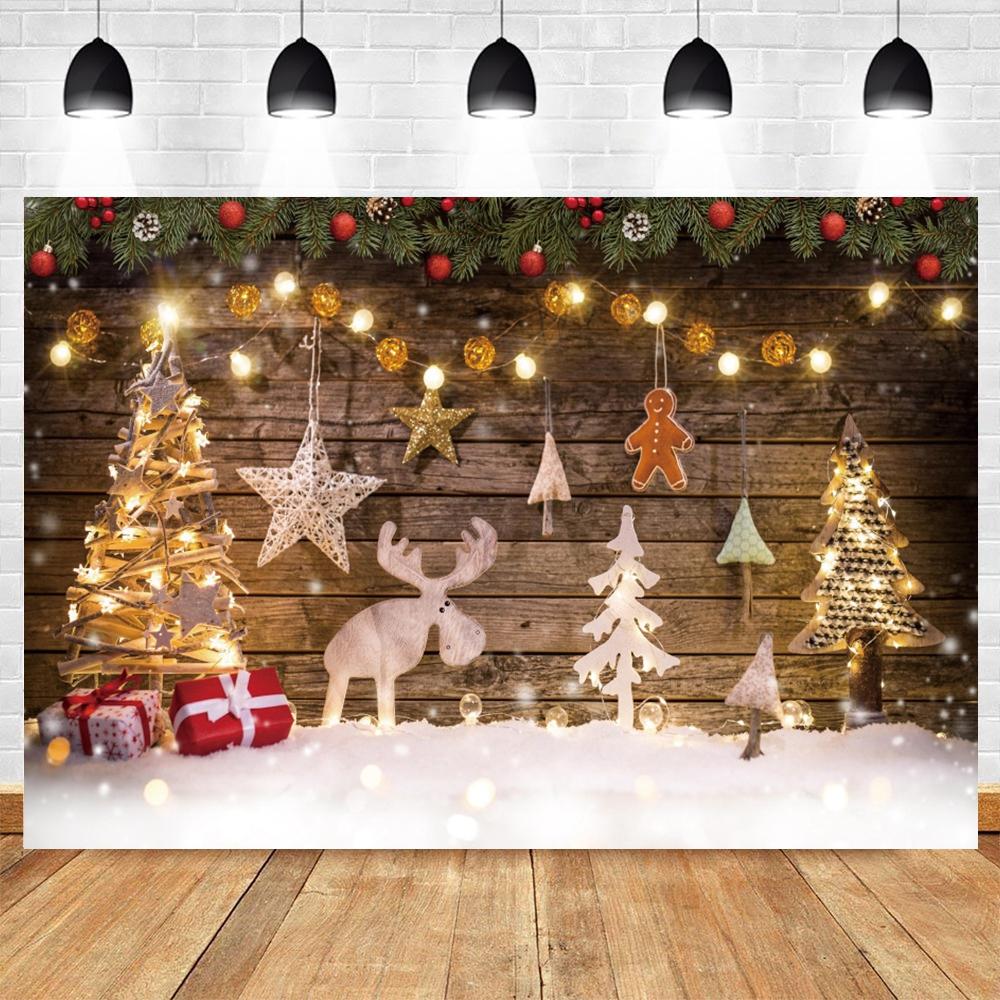Christmas Photography Background Custom Christmas Tree Fireplace Poster Family Portrait Children Carnival Party Banner Decor