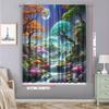 2PC Home Decoration Curtains, Dreamy City Background With Pole Pocket Curtains, Kitchen, Coffee Shop, Living Room, Balcony