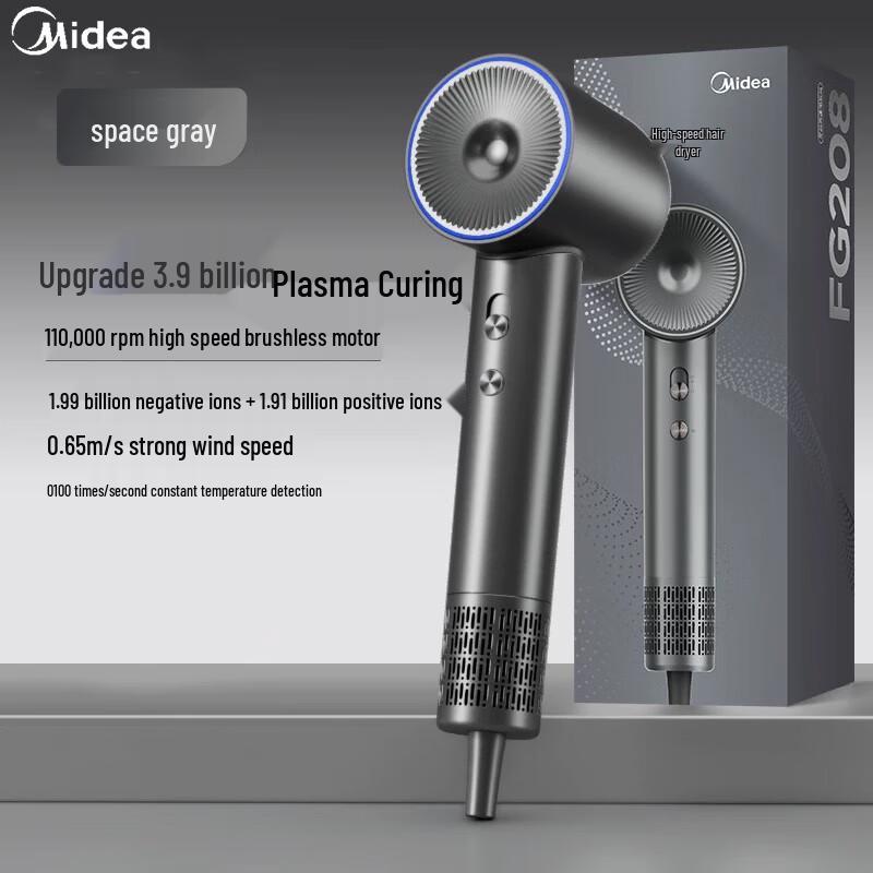 Midea High-Speed Hair Dryer with Plasma Hair Care CN plug (adapter included)