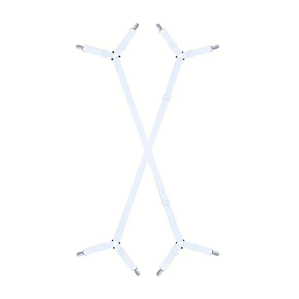 Set of 2 Strong Polyester Bed Sheet Tensioners with Metal Clips Secure Fit Sheets Nonslip Design Bed Sheet Holder Strap