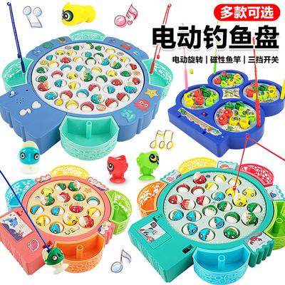 Children'S Electric Rotating Magnetic Fishing Toy, Educational Multi-Functional Music Fishing Platform