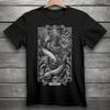 Pisces Zodiac Sign Goth Skull Unisex Black T-Shirt S-3XL