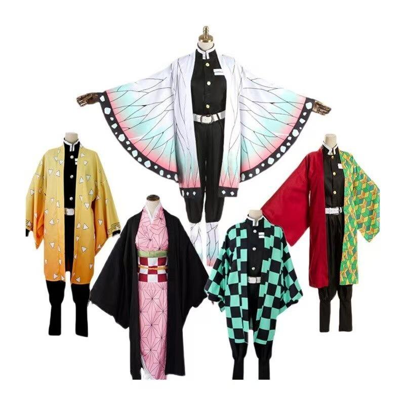 Demon Slayer Ninja Butterfly Cosplay Outfit for Children and Adults Anime Performance Costume Halloween Cape Set