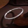White Copper Silver-plated Enamel Color Gourd Flower Opening Bracelet Female National Style Silver Bracelet for Girlfriend and Girlfriend Gift