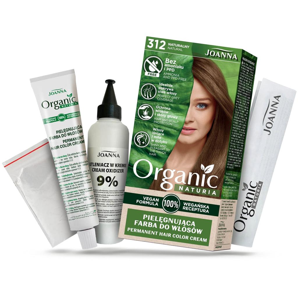 Naturia Organics Hair Color 312 Natural - 150ml, with Botanical Gloss Boost for Vibrant Shine, by Joanna