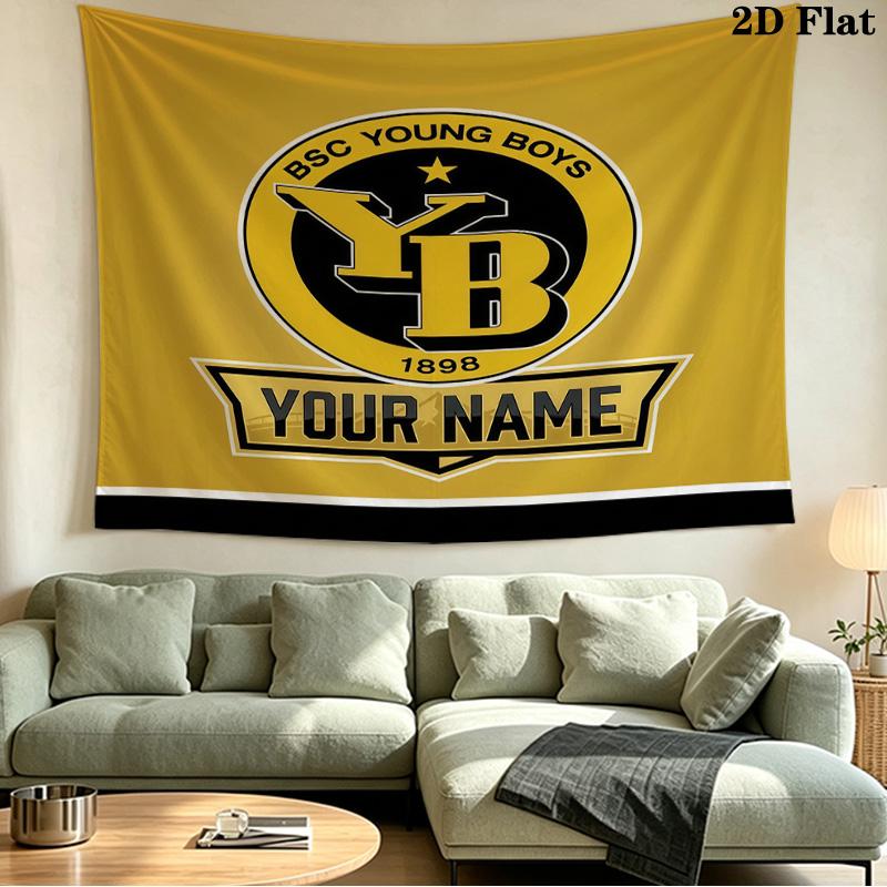 Custom Name BSC Young Boys Printed Tapestry – Wall Hanging for Bedrooms, Dorms, and Home Decor