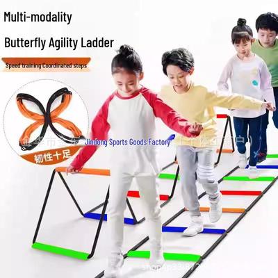 Colorful Multi-Functional Butterfly Agility & Hopscotch Ladder: Foldable Children's Training Equipment
