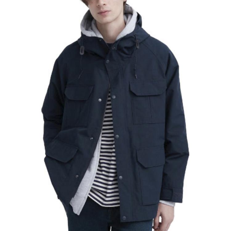 UNIQLO Solid Color Zipper Pocket Design Jacket Unisex jackets Deep-Sea-Blue 459590-69