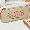 Cute Capybara Canvas Pencil Case Large Capacity Pen Bag For Student Stationery School Supplies Cosmetics Travel Storage Bag