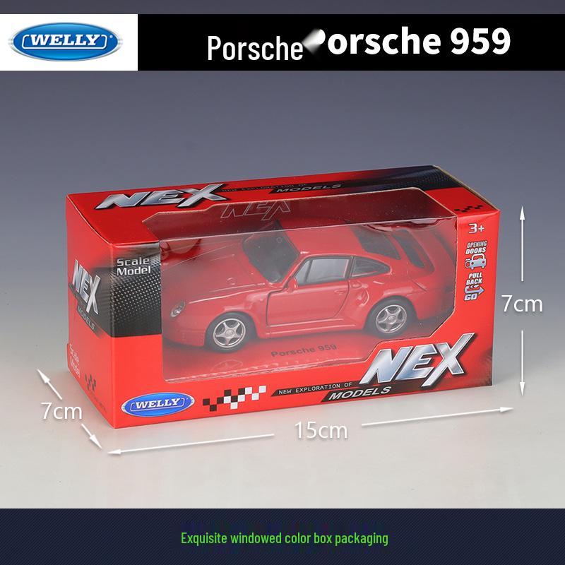 WELLY Porsche 959 1:36 Scale Alloy Pull-Back Car Model
