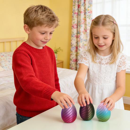 Huevo Giratorio Divertido Huevo de Pascua Espiral Impreso en 3D Figura Juguete Giratorio para Adultos Alivio del Estrés y la Ansiedad