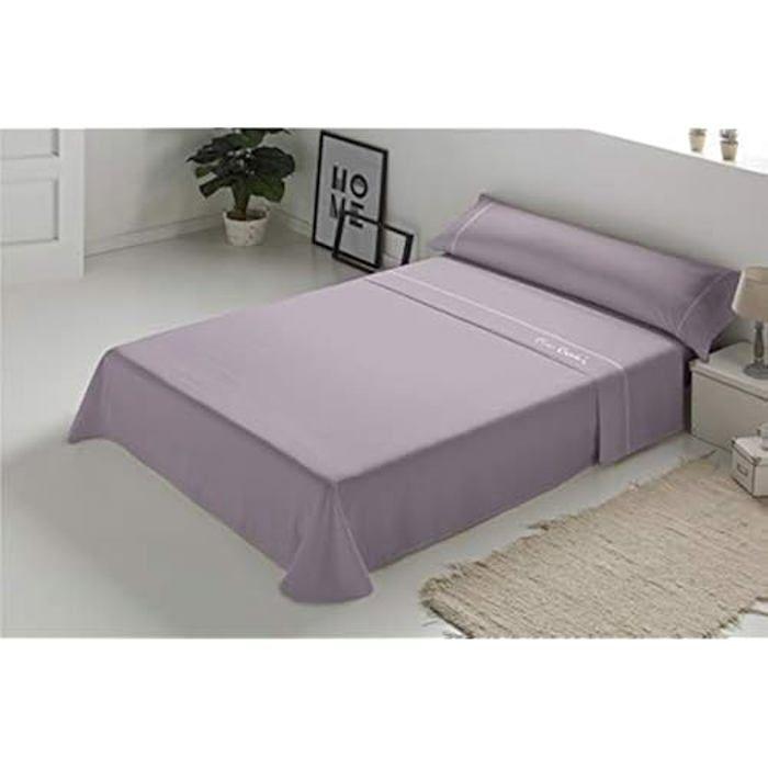 Parure de lit en Coton Mauve - Pierre Cardin - Arcadia 135 - Uni - Lavable