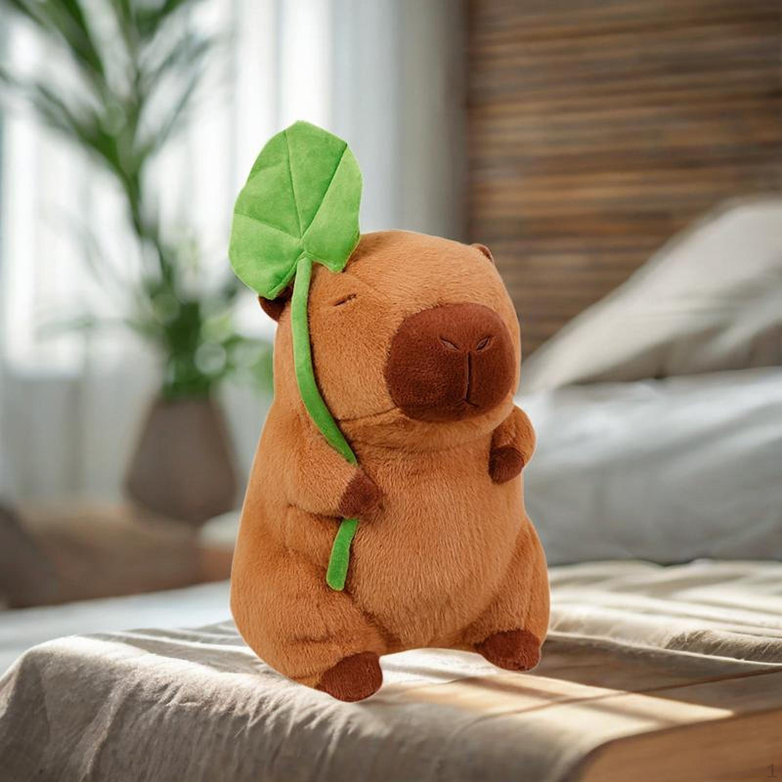 

Мягкая игрушка капибара с листьями кукла мультфильм милая мягкая игрушка для 40cm