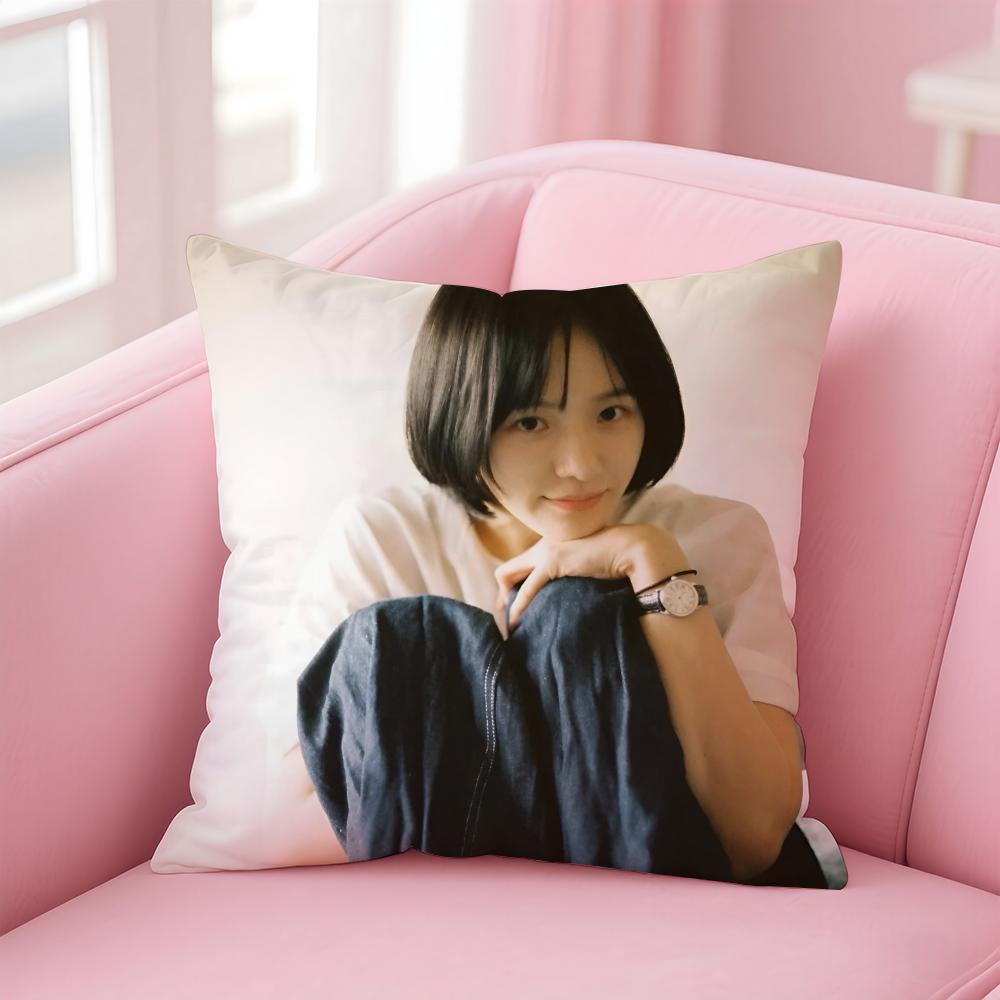 Kpop Style Beautiful Idol P-Park Gyu-Young Cushion Cover Pillowcase Short Plush Invisible Zipper Room Sofa Cushion Cover