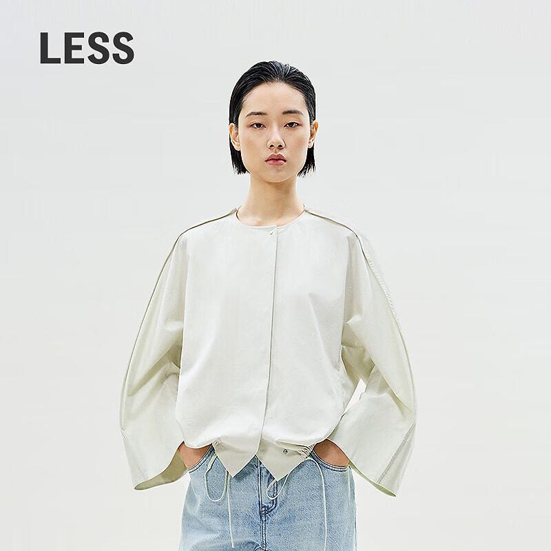 LESS 2025 Summer Round Neck Loose Straight Shirt M