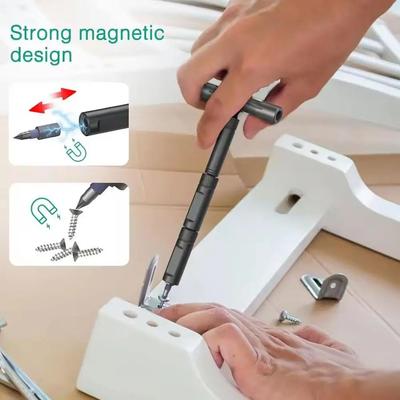 32-in-1 Magnetic Ratchet Screwdriver Set, T-Handle Torque Tool with Detachable Magnetizer for DIY & Professional Repair
